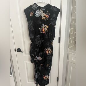 All Saints Orange and Gray Asymmetrical Sheath Dress